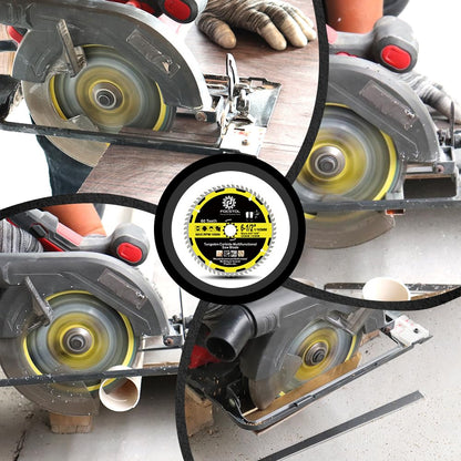 6-1/2 Inch Wood Cutting Circular Saw Blade - FOCSTOL 60 Tooth TCT Cutting Blade with 4/5 Inch Arbor for Wood Plastic Aluminum Copper