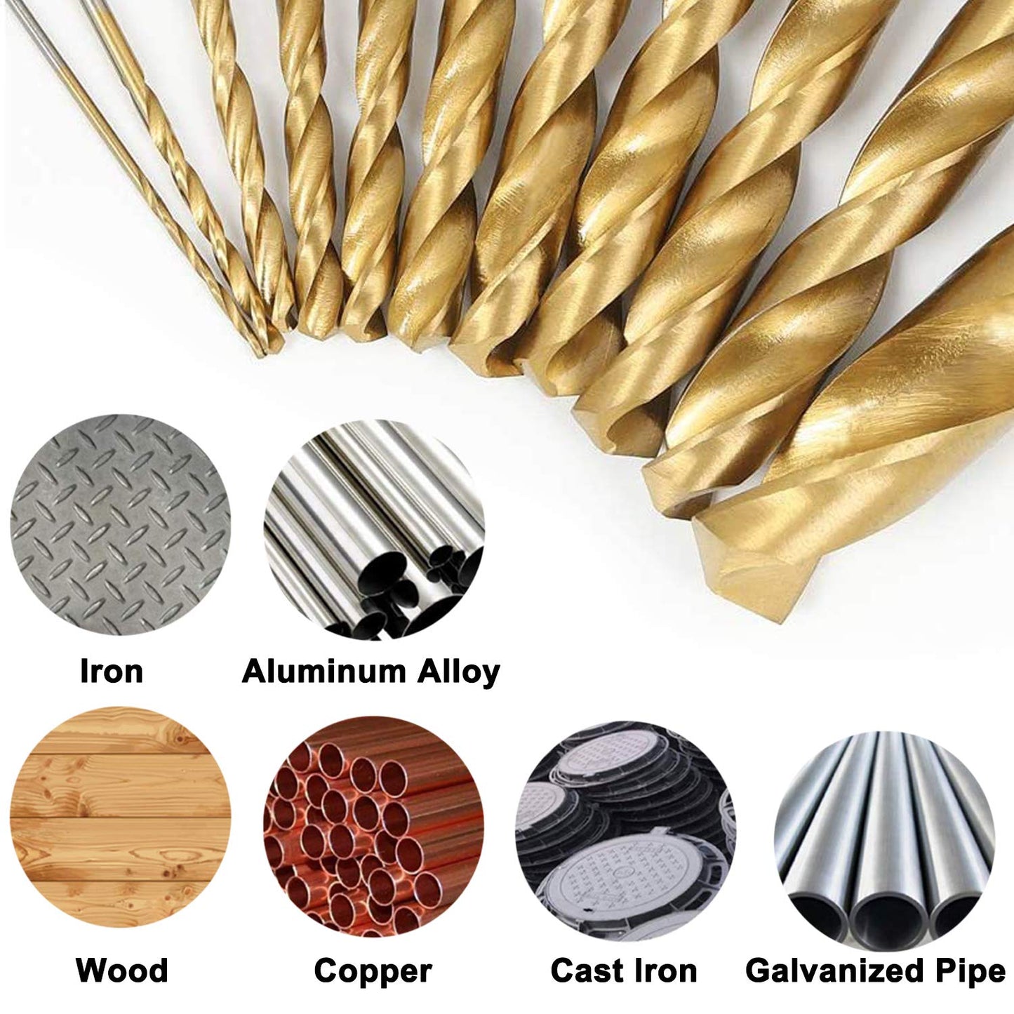 Yaegoo 99 PCS Titanium Twist Drill Bit Set - High Speed Steel for Metal, Steel, Wood, Plastic, Copper, Aluminum Alloy with Storage Case