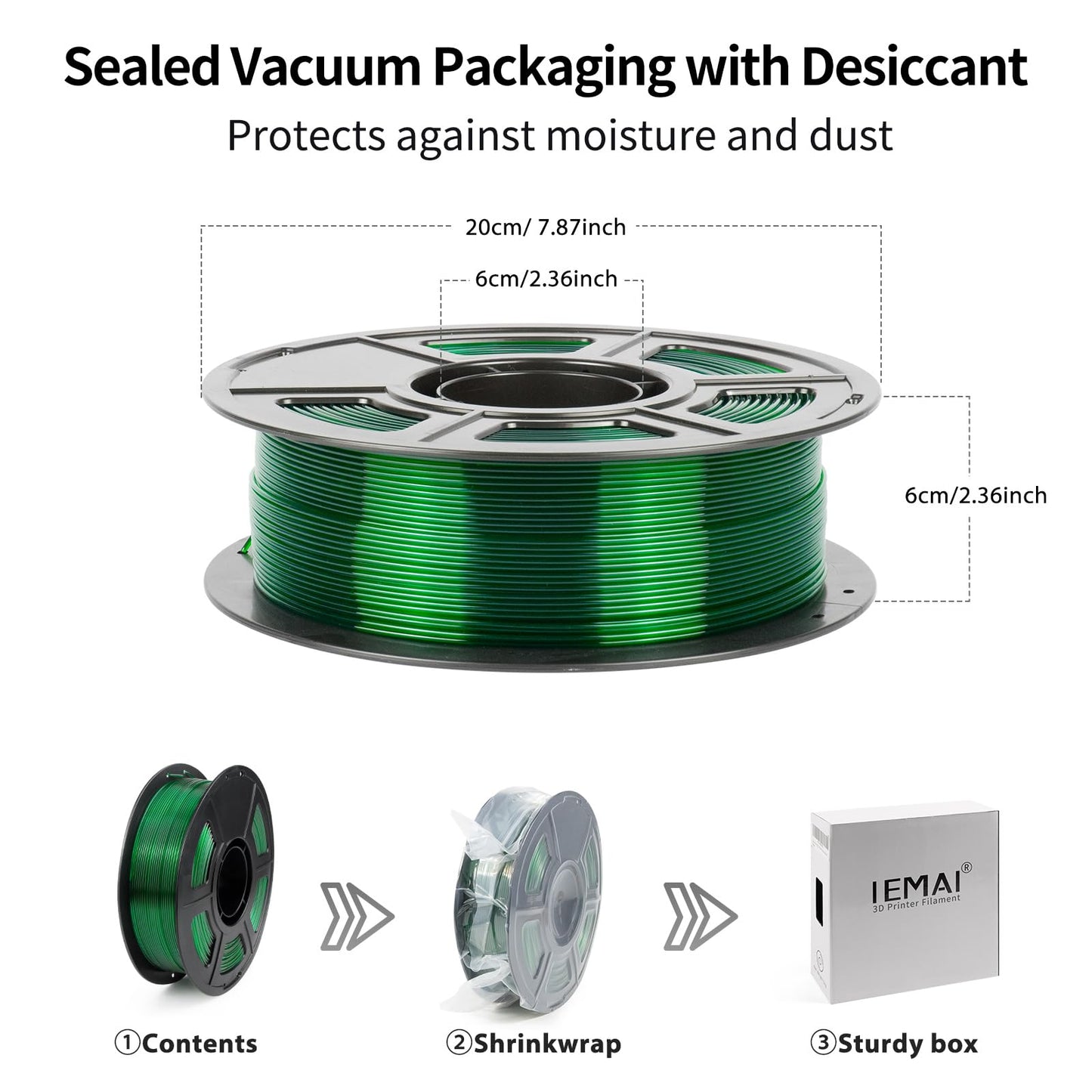 IEMAI Green Clear PETG Filament 1.75mm 1kg, Crystal Transparent 3D Printer Filament Up to 600mm/s Printing, Tough & Durable for Lampshade, Creative DIY, Home Decor