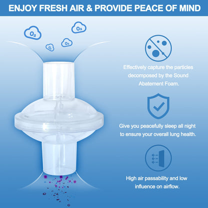 6 Packs Universal in*Line Filter,CPAP Filter for 22mm Tubing, Fiber-Low Resistance and High Passability