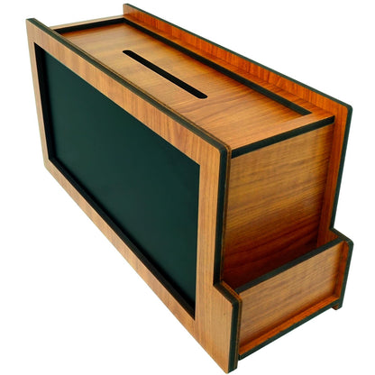 SHU MEI Multifunctional Wooden Suggestion Box with Chalkboard - Durable Donation/Tip/Voting/Storage Box for School, Office, Church, Community Center