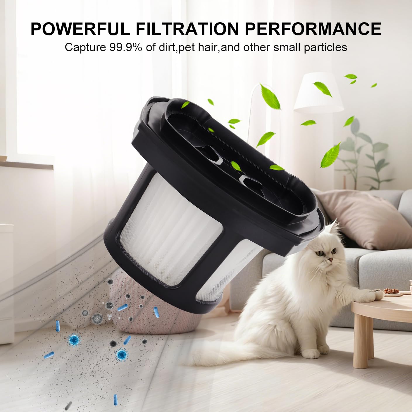 2284W Vacuum Filters for Bissell Pet Hair Eraser Hand Vacuum models 2284W, 2390A, 2390, 2389, 2579, Replace part# 1614212 1614203 1614204 (4 Replacement Filter 6 Foam Filter)