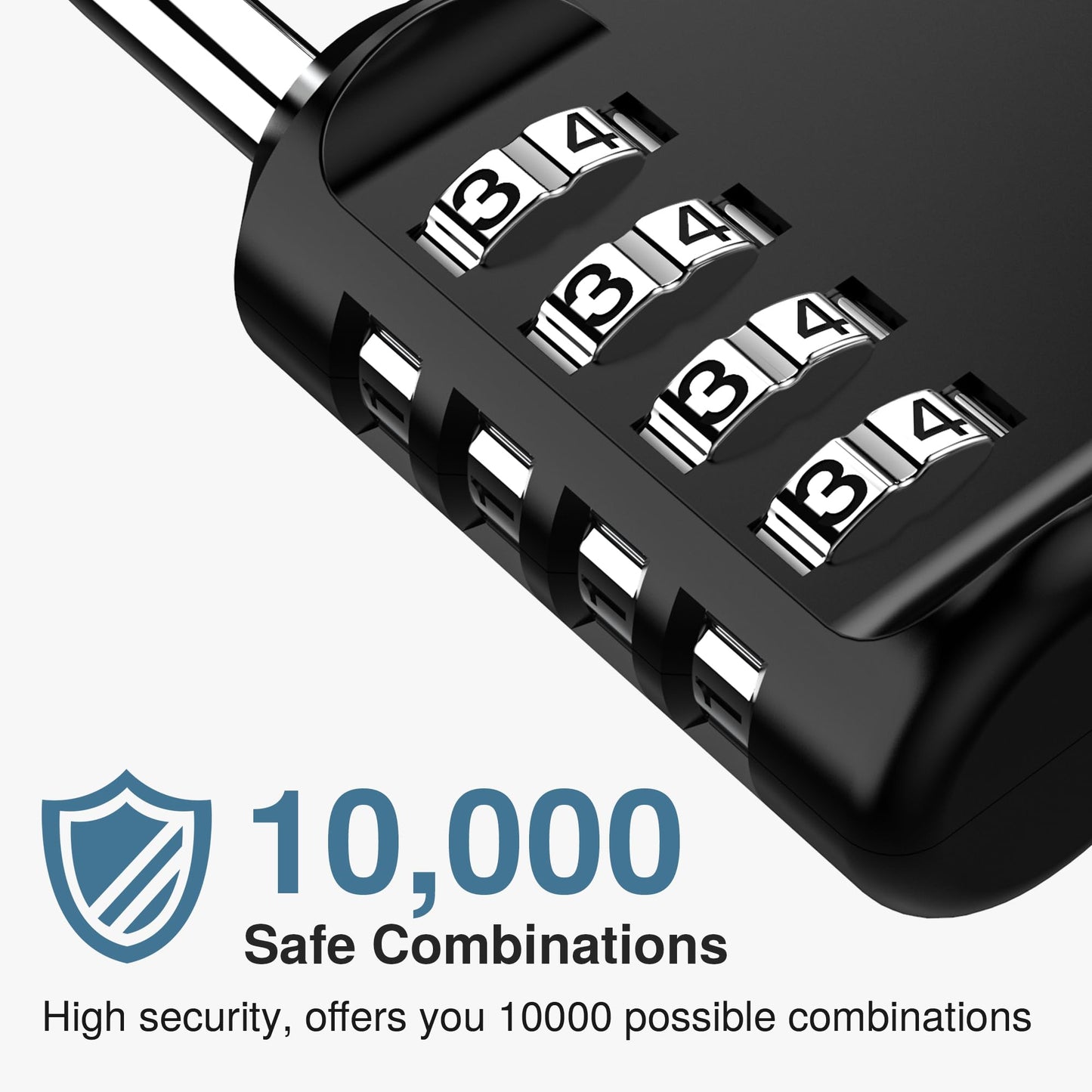 Puroma 4 Pack Combination Lock 4 Digit Locker Lock Outdoor Waterproof Padlock for School Gym Locker, Sports Locker, Fence, Toolbox, Gate, Case, Hasp Storage (Black)