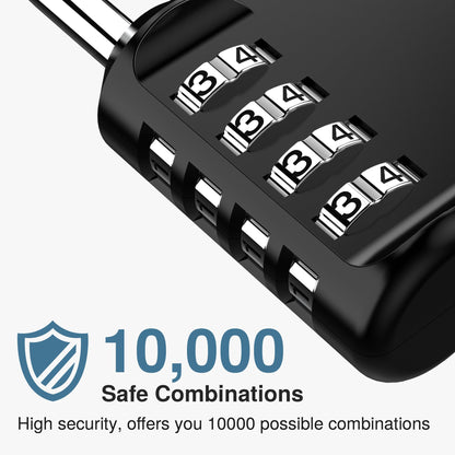 Puroma 4 Pack Combination Lock 4 Digit Locker Lock Outdoor Waterproof Padlock for School Gym Locker, Sports Locker, Fence, Toolbox, Gate, Case, Hasp Storage (Black)