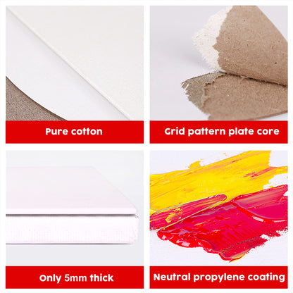 CONDA Artist Canvas Panels 11 x 14 inch, 12 Pack, Artist Quality Acid Free Canvas Board for Painting & Oil