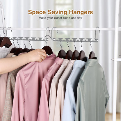 Sindax Space Saving Hangers for Closet Organizer - Sturdy Metal Hangers for Wardrobe Storage Organize, Clothes Hanger Space Saving Collapsible - 8 Pack
