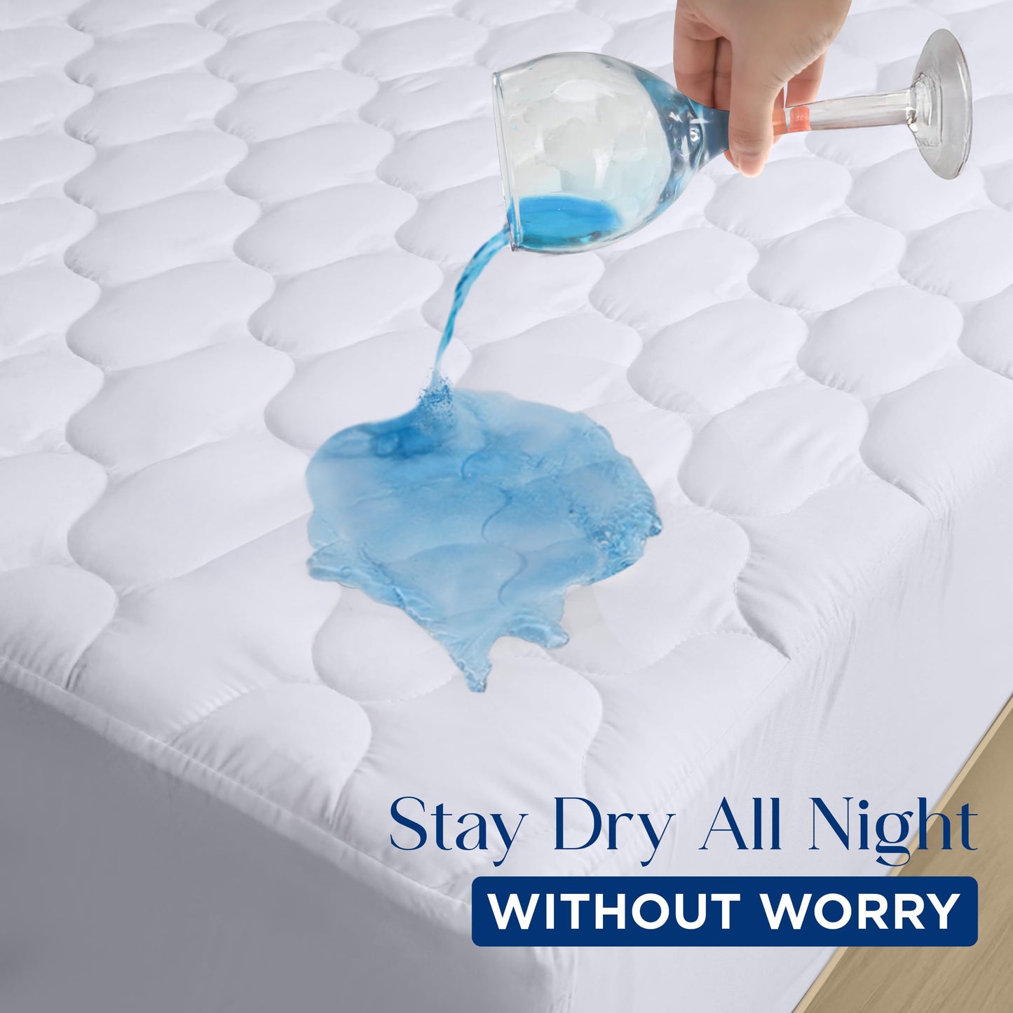 Utopia Bedding Waterproof Mattress Protector, Full/Double Mattress Pad, Quilted Fitted Cover Stretches up to 16 Inches Deep Pocket (White)