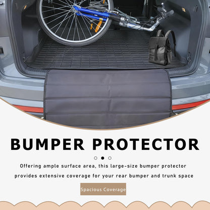 Rear Bumper Protector Mat for Car, Bumper Guard Cover, Dog Cargo Mat Prevent Scratches, Foldable Non-Slip Trunk Mats for Cars, SUV, Pickup Trucks and Floor (Black)