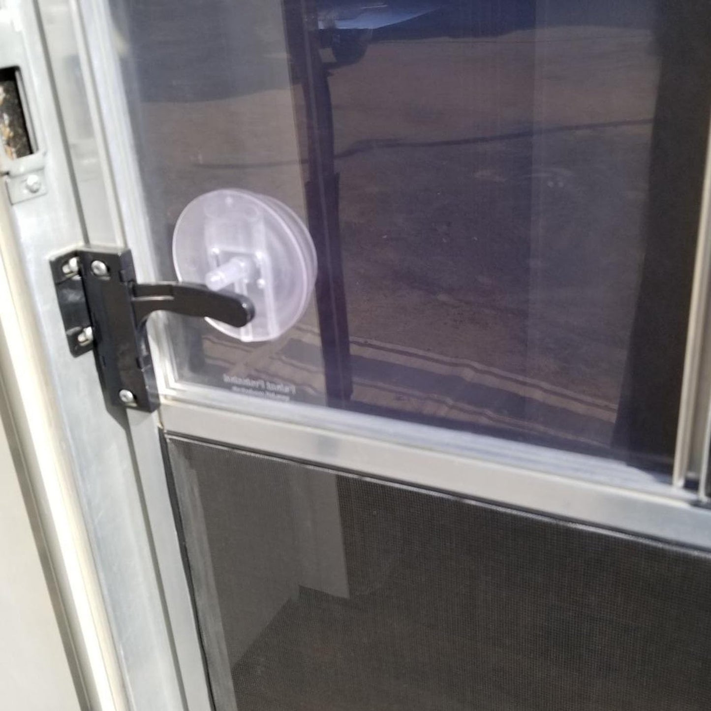239061 RV Screen Door Slide 12 Inch Panel, Replacement Plastic Clear Slide Panel with Push Down Knob Opener for Travel Trailer