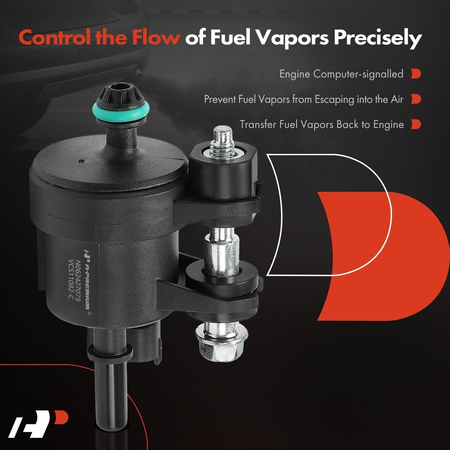A-Premium Vapor Canister Purge Solenoid Valve Compatible with Chevrolet Equinox, Traverse, Impala, Camaro, Colorado, Volt & GMC Terrain, Acadia, Canyon & Buick Enclave, LaCrosse & Cadillac SRX, CTS