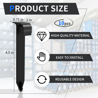 100 Pack 1/2 Inch Irrigation Tubing Hold Down Anchor Stakes, 3/4 x 4.33 Inch Drip Tubing Stakes for Garden, Greenhouse, Sprinkler and Landscaping, Non-Metal Pipe Clips