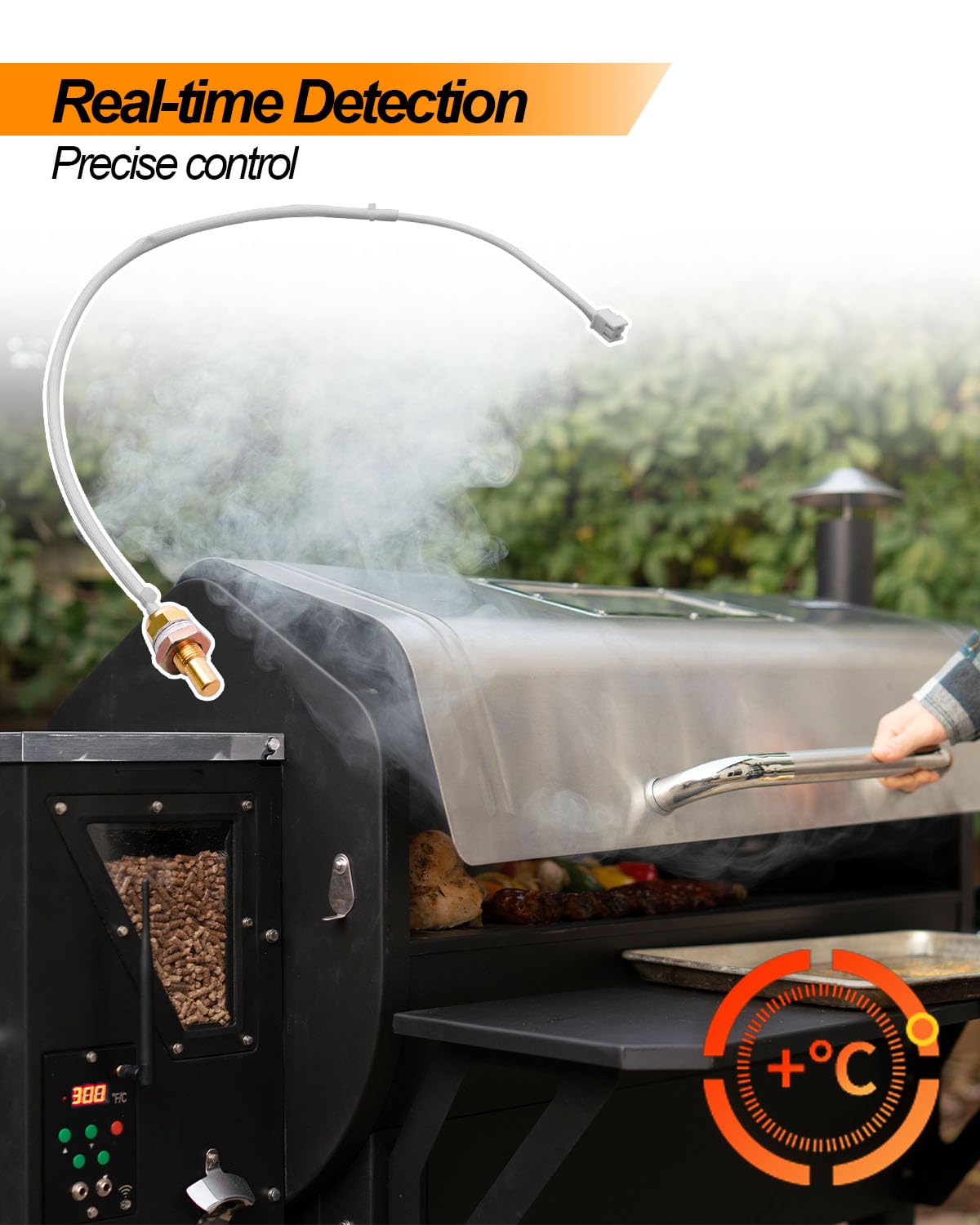 Thermal Sensor Fit for Green Mountain Grills Daniel Boone Ledge Jim Bowie Replace P-1209, 12V Barbecue Grill Heat Sensor