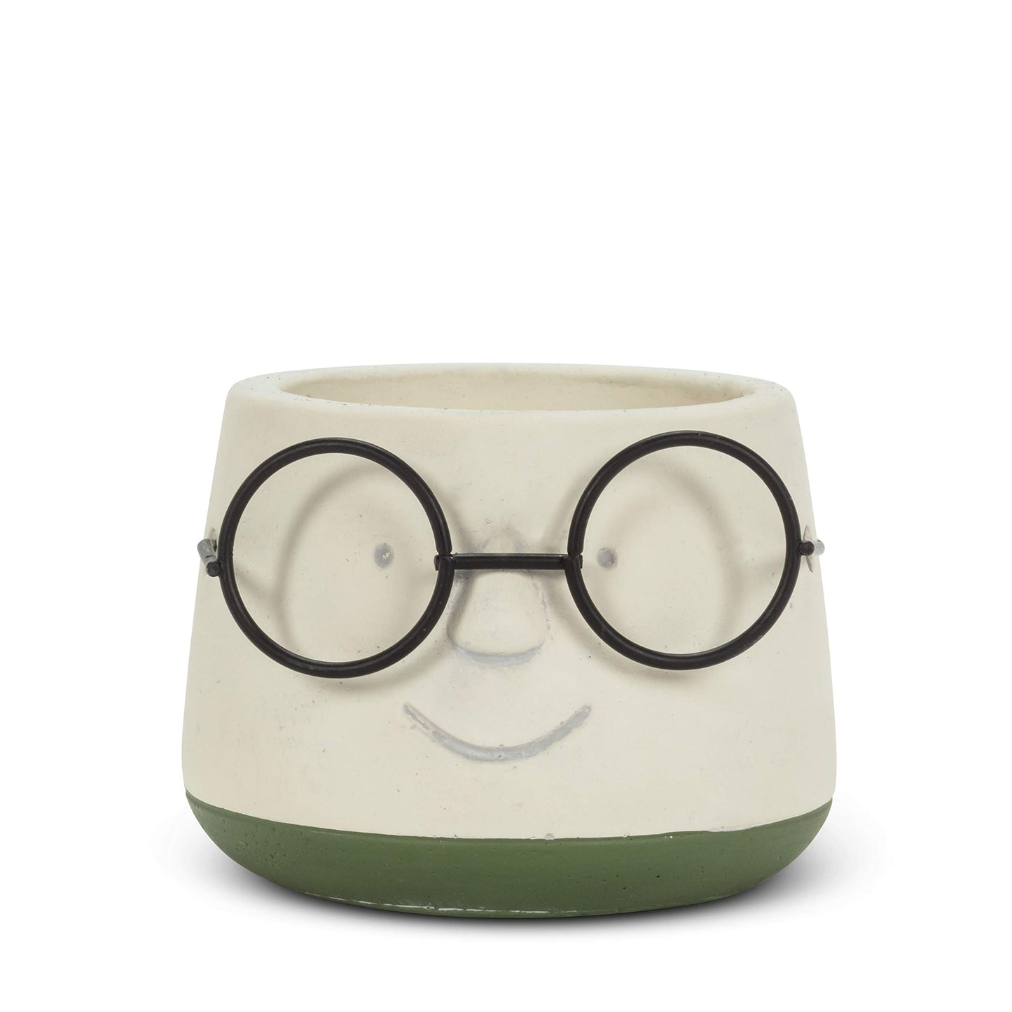 Abbott Collection Small Face Planter with Glasses-3.5" D