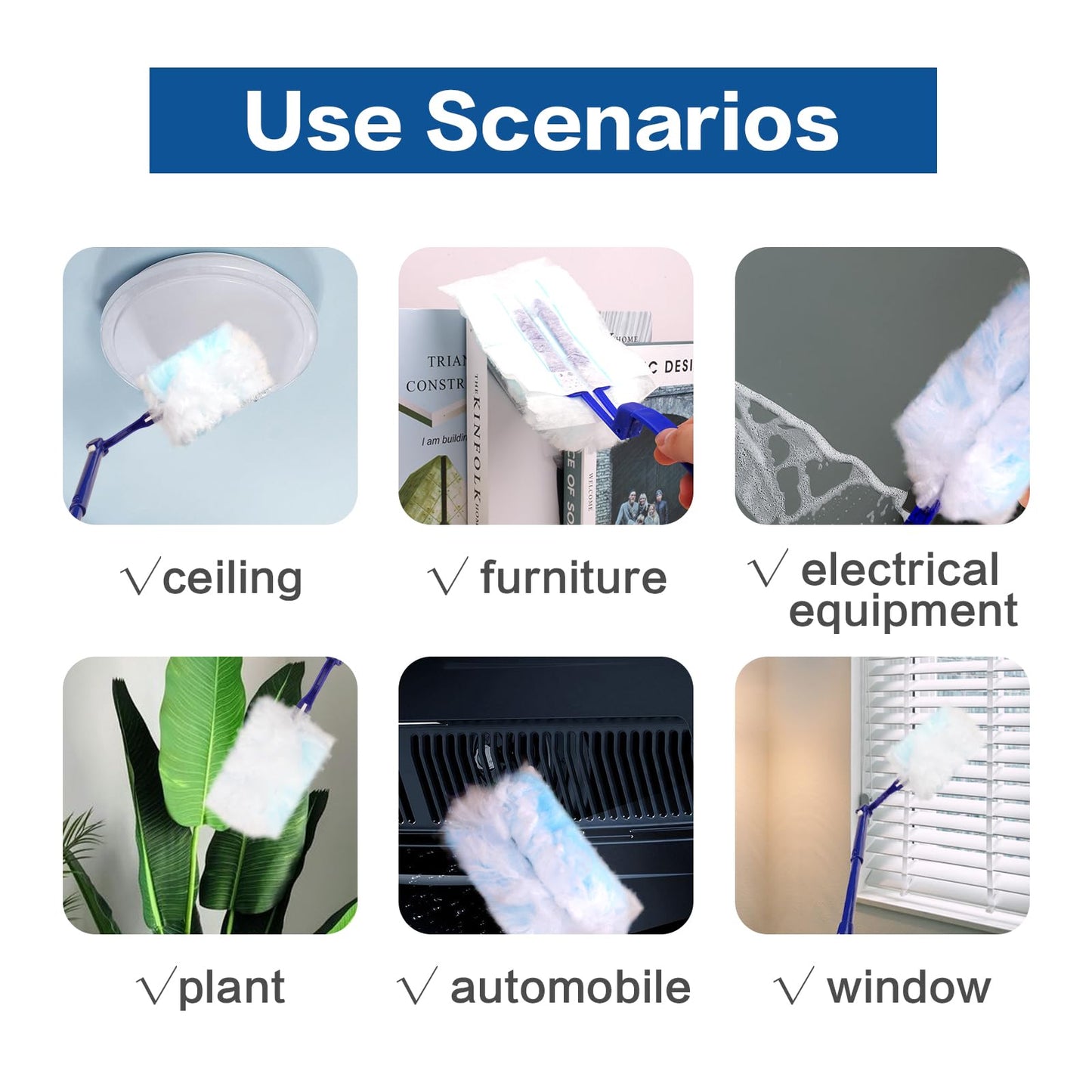 UKEENOR Disposable Dusters Refills, Heavy Duty Electrostatic Replacement Head 20 Counts