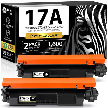 Smart Ink Compatible Toner Cartridge Replacement for HP 17A CF217A (with CHIP) to use with Laserjet Pro M102a M102w M130 M130a M130fn M130fw M130nw (2 Combo Pack)