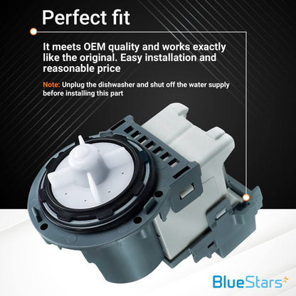DC31-00178A Washer Drain Pump Motor Replacement Part by BlueStars - Exact fit for Samsung, Whirlpool Washers - Replaces AP5916591 PS9605762 PX3516-01 PD00034912 3989917 EAP9605762 DC31-00178D