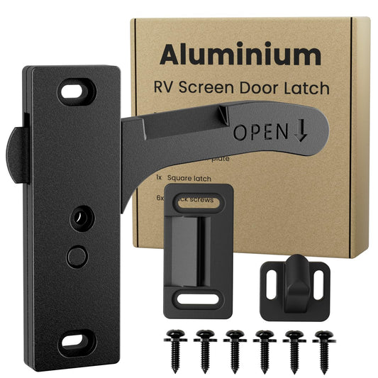 Aluminum RV Screen Door Latch Right Handle Replacement Kit for Travel Trailer, Camper, Motorhome- RV Accessories for Inside