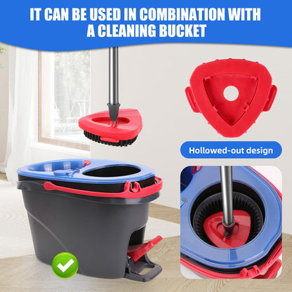 4-Pack Microfiber Spin Mop Head Replacements - Compatible with Oceda RinseClean 2-Tank System,Comes with 1 Mop Scrub Brush, 1 Mop Base & 4 Cleaning Floor Mop Heads Blue