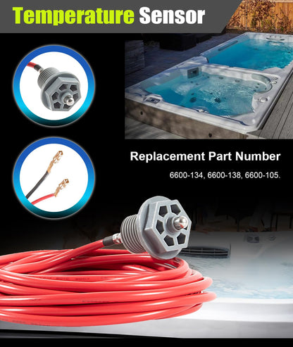 Deargooday 6600-167 Temperature Sensor with Curled Finger Connectors & 6540-228 O-Ring, Fit for Sundance Spas and Jacuzzi Hot Tubs. (6600-167 with O-Ring)