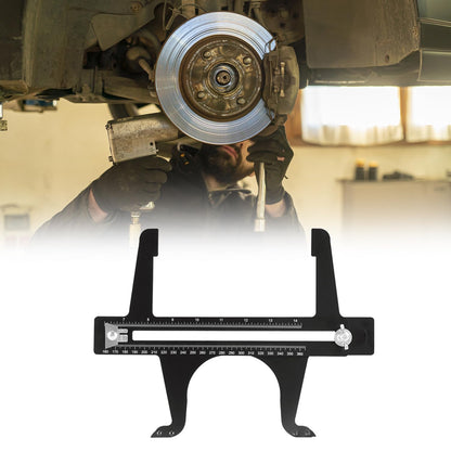 QWORK Brake Measuring Tool 6.5-14.25 Inch - Professional Precision Brake Resetting Gauge Tool Dual Scale Combination for Rear Drum Brake Lining Shoe, Disc Rotors, Parking, Hand Brakes