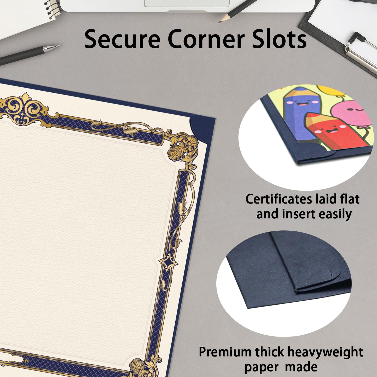 Award Single Sided Certificate Holders, 30Pack Certificate Holders Diploma Covers for Graduation, Employee Appreciation, Certifications, Fits 8.5x11 Inches Award Certificate Papers