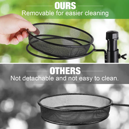 Urban Deco Wall Mounted Bird Feeder Tree Mount Bird Feeder Bird Feeder Bath Detachable Feeder Tray with 2 Water Bowls for Balcony, Yard, and Fence, Tree,Black