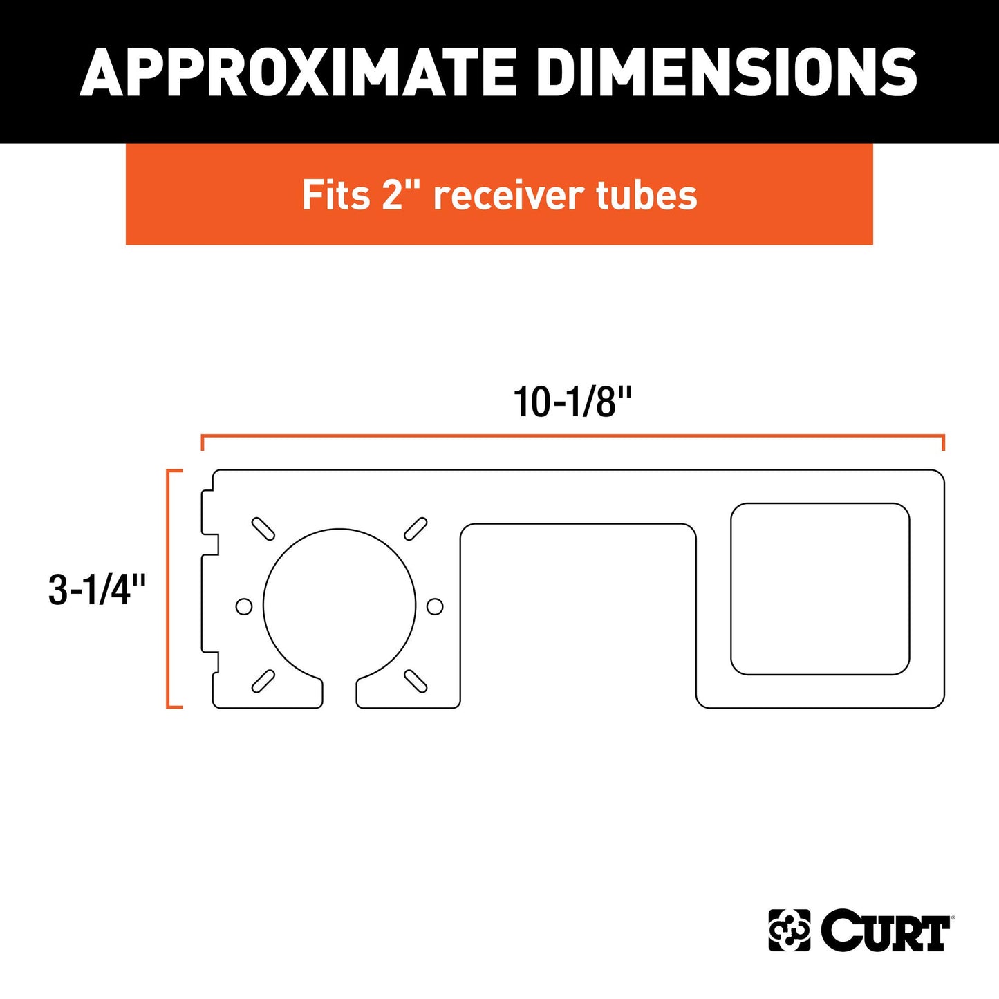 Curt 58000 Easy Mount Electrical Bracket for 2" Receiver Tube