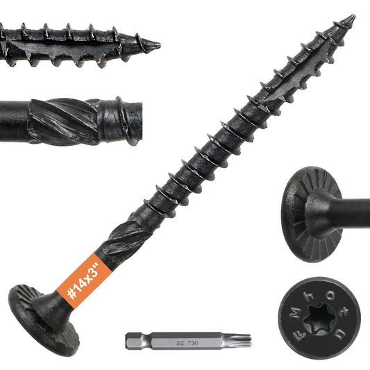 #14 x 3 Wood Structural Lag Screws 54Pcs Star Drive Decking Wood Screws, Rust Resistant Timber Screws for Timber/Log/Landscaping Wood