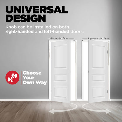 Kwikset Maven Interior Passage Door Knob, Handle for Closet and Hallway Doors, Round Non-Locking Doorknob in Matte Black, with Microban Protection