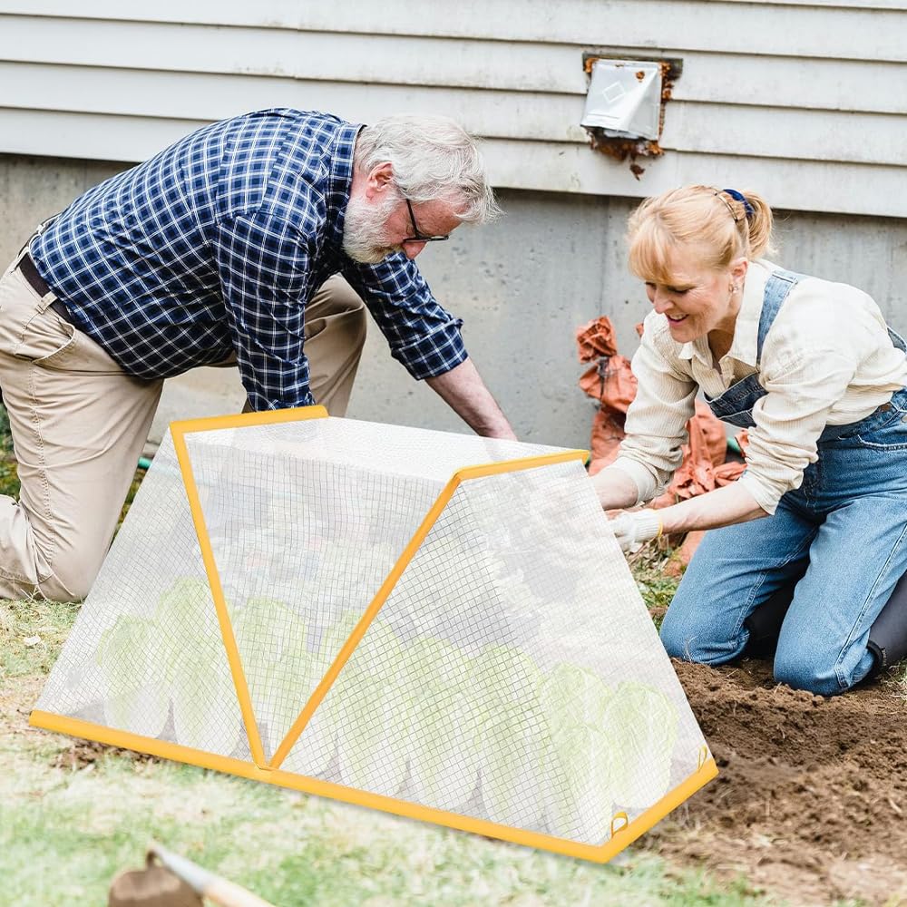 2 Pcs Garden Row Accelerator Plants Cover,32.2" X 13" X 14.1" Foldable Raised Garden Bed Cover,Plant Net Cage Guard Greenhouse Cover for Protect Vegetable Fruit from Animal