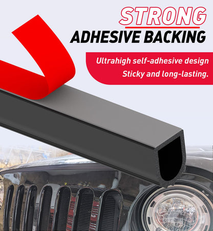 CHUANJI Rubber Seal Strip D Shape RV Weather Stripping Exterior 1" RV Slide Out Seal Self-Adhesive Extra Thick Automotive weatherstripping for Boat, Car, Truck, Marine,Garage Doors/Window (6 ft)