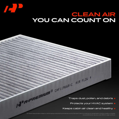 A-Premium 2-PC Cabin Air Filter with Activated Carbon Compatible with Hyundai Accent 2018-2022, Elantra 2017-2020, Elantra GT & Kia Forte 2019-2023, Forte5, Rio 2018-2023 - Replace# 97133-F2000