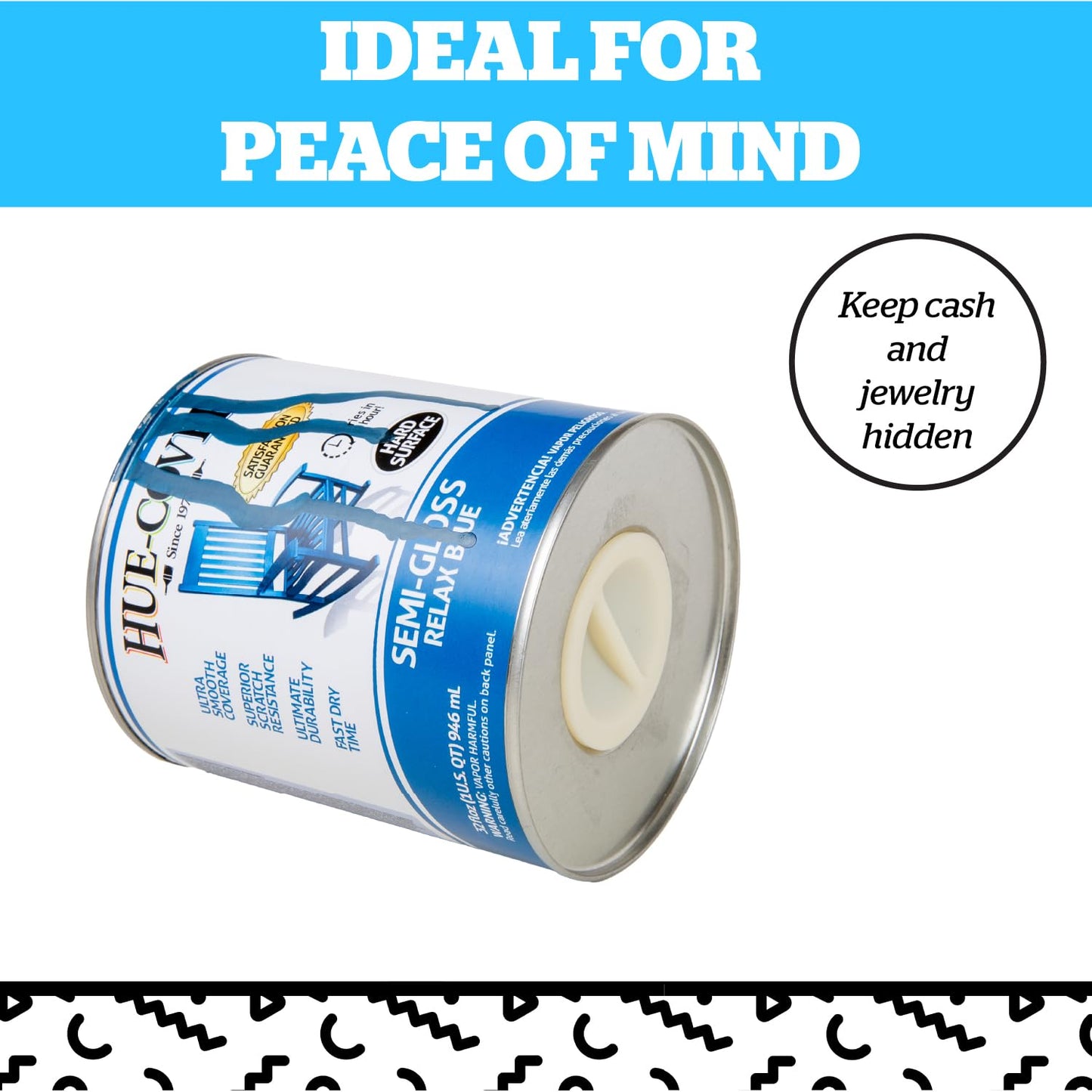 BigMouth Inc Fake Quart of Paint Can Safe - Hidden Safe for Money Stash - Secret Compartment and Hidden Storage Fun Gag Gift Prank & Book Safe Alternative