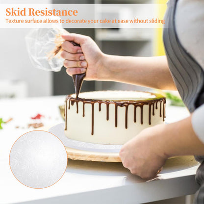 Anscher 6 Packs 12 Inch Cake Drums, Greaseproof Thick Round Cake drums in Gold Black White Cake Base, Cardboard Cake Boards for Presenting Heavy/Tall Tiered Cakes, Base Para Pastel