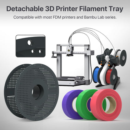 Detachable Filament Tray, Reusable High Strength & Heat Resistant Filament Spool Holder, Durable & Easy to Use, Fit for Most 1.75mm 3D Printer Filaments PLA, ABS, PETG, TPU (Dark Gray, 1 Pack)
