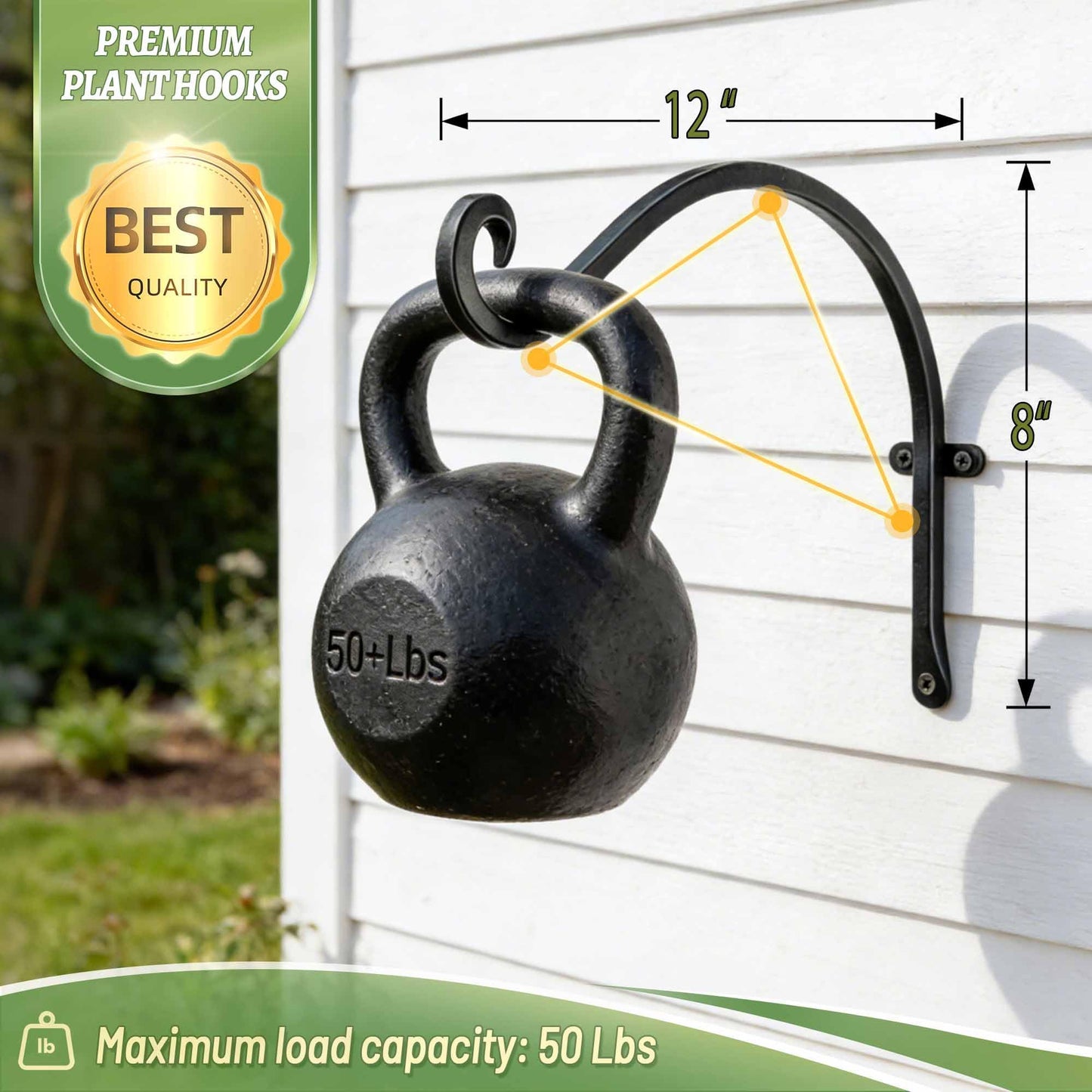 Qiang Ni- Bird Feeders Hanger 2 Pieces 12 Inch Outdoor Plant Hanging Bracket More Stable and Sturdy Hanging Plant Bracket 12Inch Black
