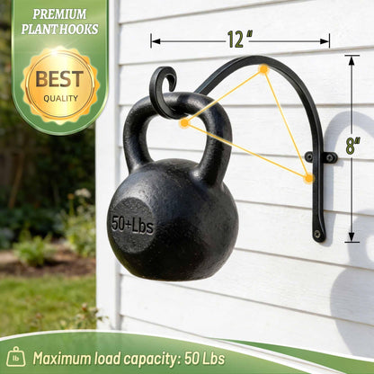 Qiang Ni- Bird Feeders Hanger 2 Pieces 12 Inch Outdoor Plant Hanging Bracket More Stable and Sturdy Hanging Plant Bracket 12Inch Black