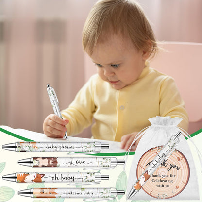 40 Sets Baby Shower Favors Gifts for Guests Include 40 Wild Animal Ballpoint Pens 40 Thank You Greeting Cards 40 Organza Bags Jungle Animal Baby Shower Party Favors Gender Reveal Souvenirs Prizes