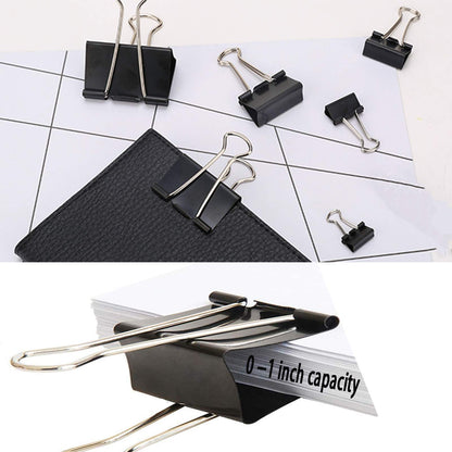Binder Clips Paper Clamps Assorted Sizes 200 Count (Black), Jumbo, Large, Medium, Small, Mini and Micro,6 Sizes for Office, School and Home