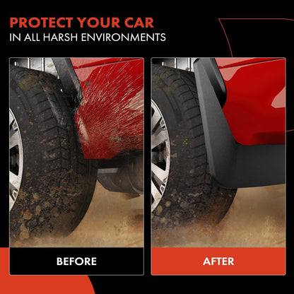 A-Premium Set of 4PCS Mud Flaps Splash Guards Mudguards Mudflaps with Hardware Kits Accessory Compatible with Ford F-150, 2015-2020, (fits for Fender Flares), Black Color, Front LH RH and Rear LH RH