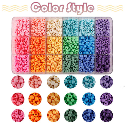 2600+pcs Pony Beads Kit Opaque Matte Rainbow Plastic Craft Multicolor Pony Beads in 18 Colors with Elastic String and Storage Box for Hair Braiding DIY Bracelet Necklace Key Chain and Jewelry Making