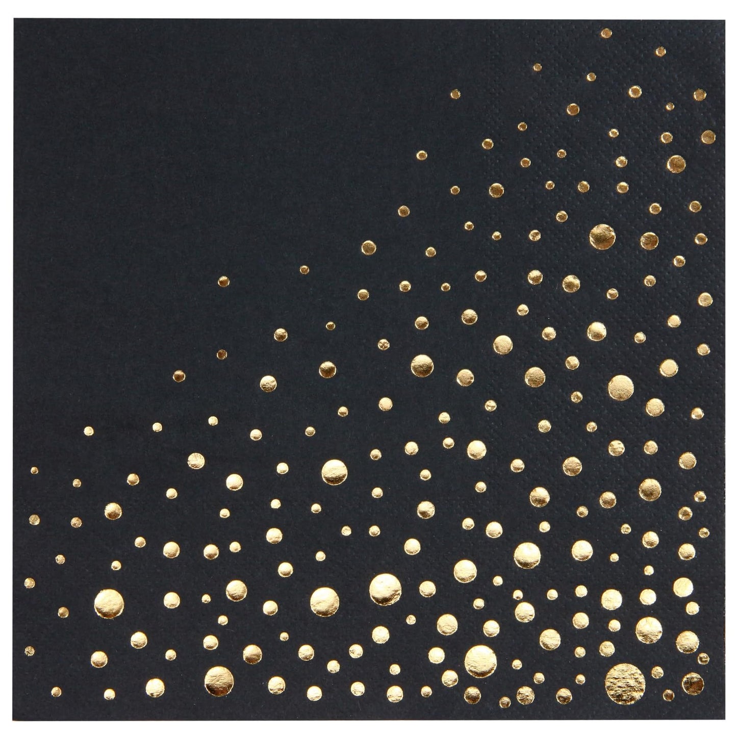 Stylish Black and Gold Napkins - 100 Pack of Disposable 5x5 Inch Black and Gold Cocktail Napkins- Disposable 3-Ply Black Cocktail Napkins for Party - Black Paper Napkins