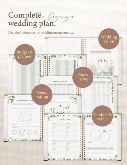 Wedding Planner Book and Organiser for Weddings: Engagement Gifts for Couples With Interchangeable Photo Cover - Wedding Gifts for Bride With Checklists, Budget Tracker, Guest List & Timeline 11.5 * 10.5in
