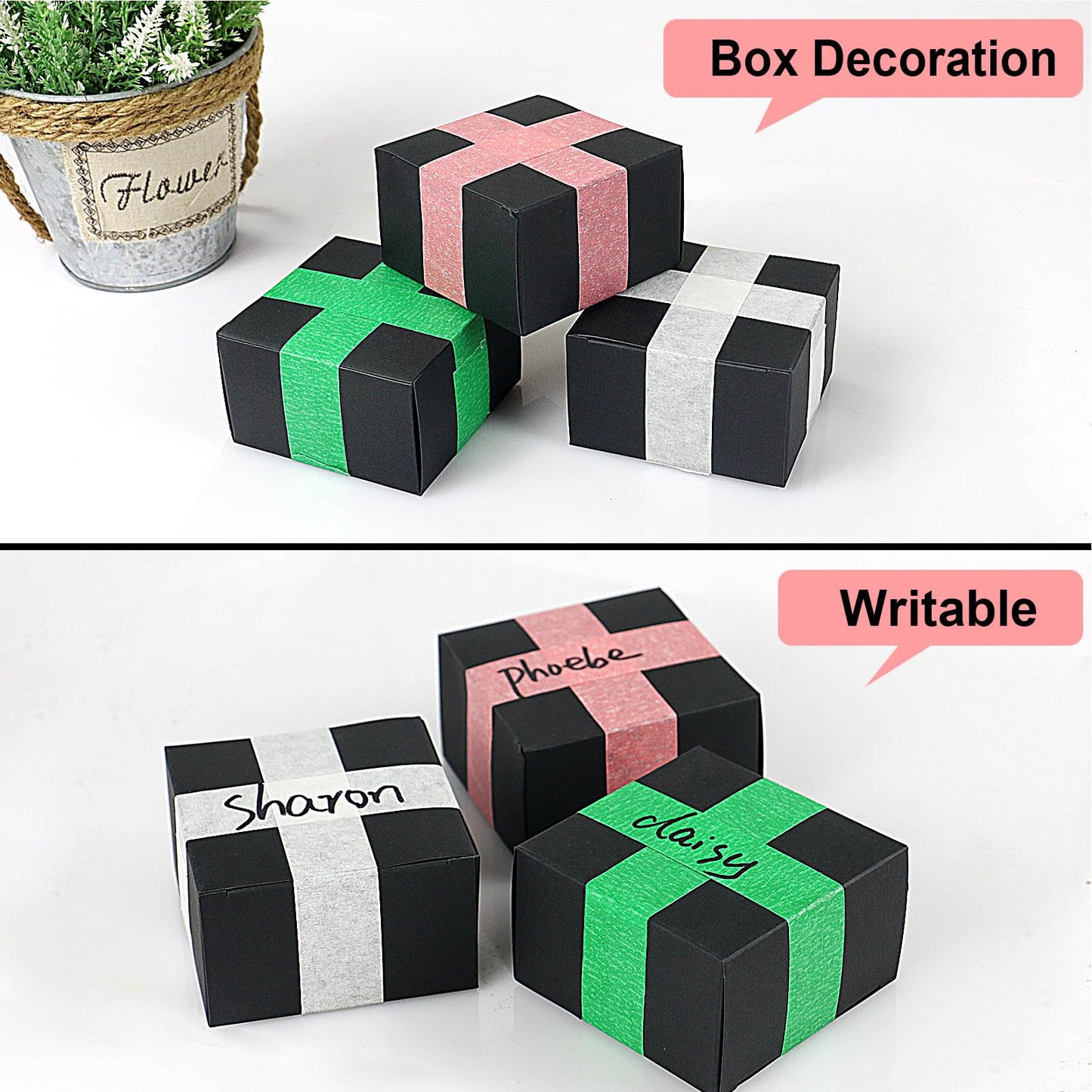 BOMEI PACK 10Rolls Pink Painters Tape, General Purpose Pink Masking Tape 0.75inch x 55yds, for Painting,Labeling,DIY Crafting,Decoration and School Projects, Total 550yds