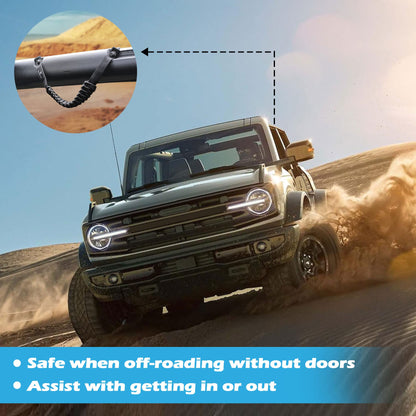 SEVEN SPARTA 4 Pack Roll Bar Grab Handles Compatible With Ford Bronco 2021-2024 2/4 Door, Paracord Grip Handle, Interior Accessories (Not Compatible With Bronco Sport)