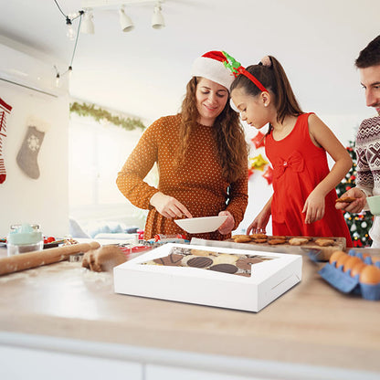 ZEAYEA 36 Pcs White Bakery Boxes with Window, 12" x 8" x 2.5", Easy to Assemble, Clear Window for Cake, Donuts, Cookies, Muffins, Perfect for Gifting, Wedding, Birthday Party