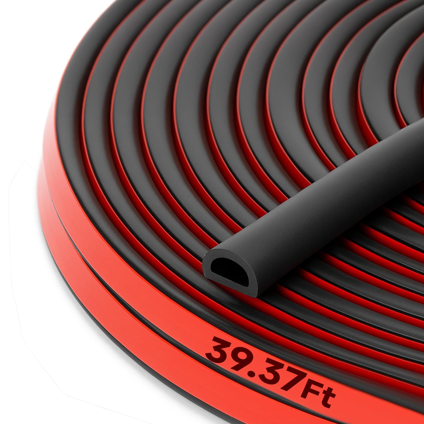 T-Language D-Shaped Silicone Weather Stripping Self-Adhesive Door & Window Seal Strip | Waterproof, Durable Gasket for Doors, Windows, Frames(9mm W × 6mm T) 12M