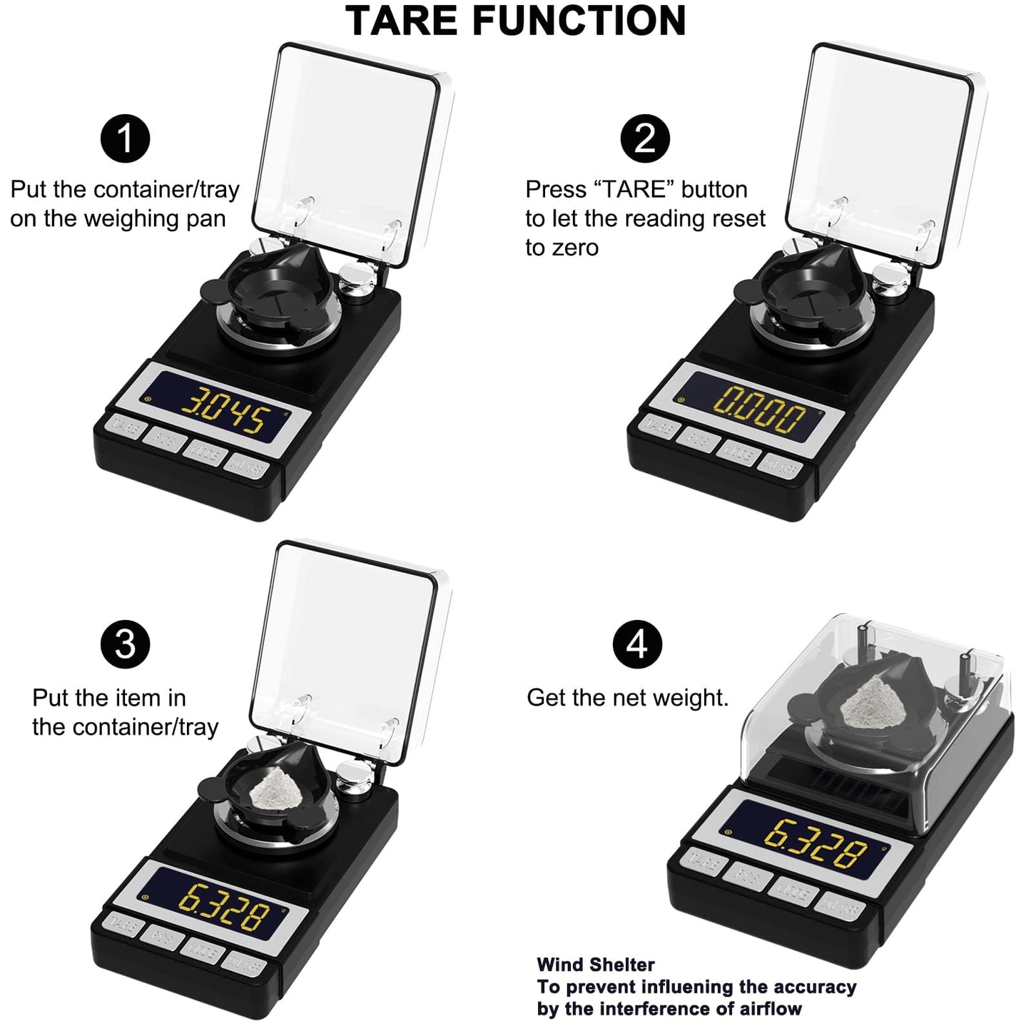 WEIGHTMAN Milligram Scale 50g / 0.001g, Reloading Scale with 2X 20g Calibration Weight, High Precision Jewelry Scale with Large LCD Display, MG Scale for Gold Medicine Powder, Battery Included