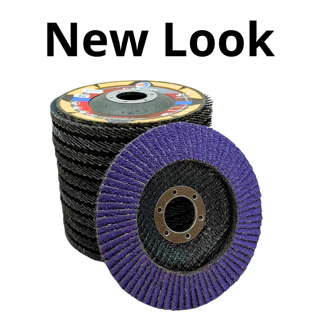 WA 10PACK - 4 1/2" x 7/8" Zirconia Flap Sanding Disc Grit 40, Standard Density Grinding Wheel for Angle Grinder, Grinding Wheels for Stainless Steel/Metal, T29, 4 1/2 Inch (40#)