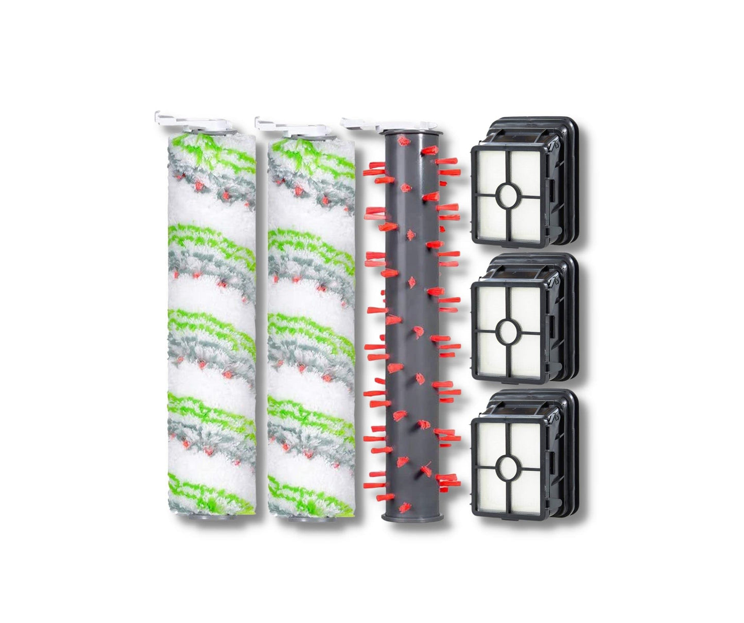 Replacement Parts for Bissell CrossWave Max 2554 2554A 2590 2593 2596 and HydroSteam 35151 3515 35152 3513 3518, 3 Pack CrossWave Pet Brush Rolls 2788 and 3 Pack Filters 1866, Part 1618641 1608684